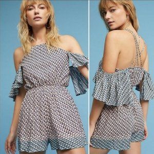 Anthropologie Madalenna Shorts Romper by Elevenses